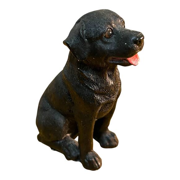 Vintage Black Labrador Resin Hand Painted Sweet Face Figurine “ - Picture 5 of 7